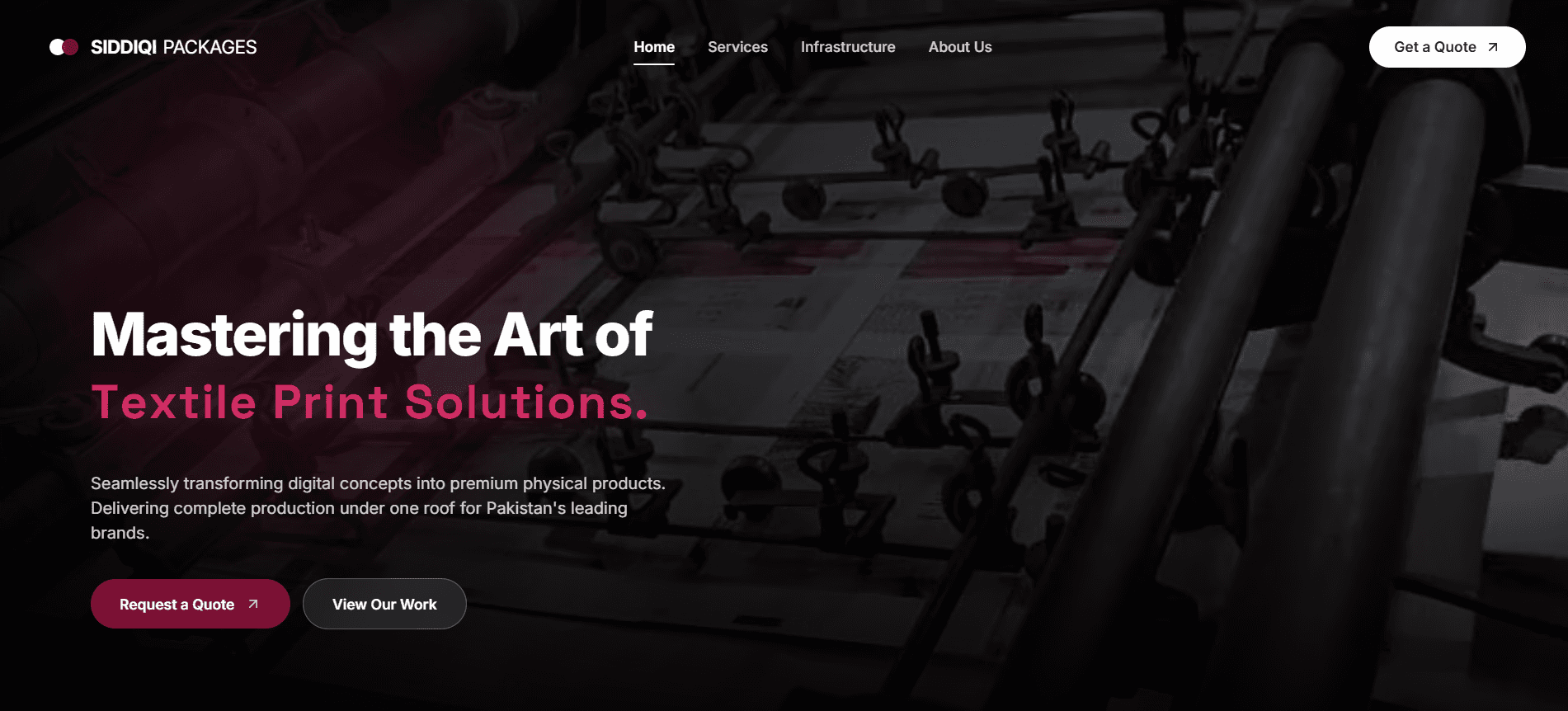 Siddiqi Packages premier print production and packaging storefront screenshot
