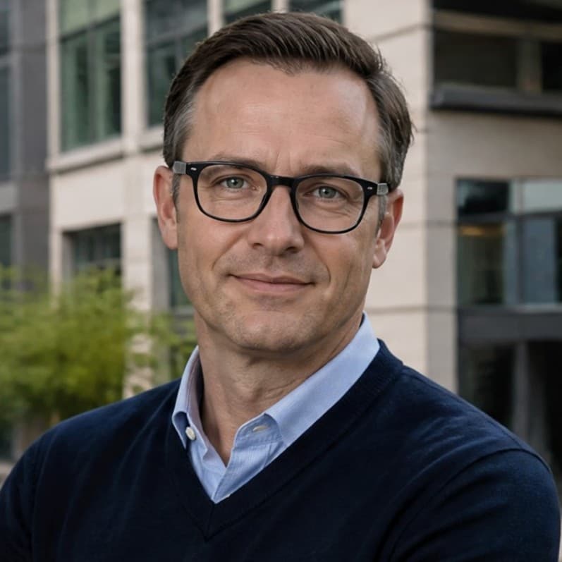 Client review portrait of David Koch Director of Real Estate Germany for Zain S. Full Stack AI Automation Developer